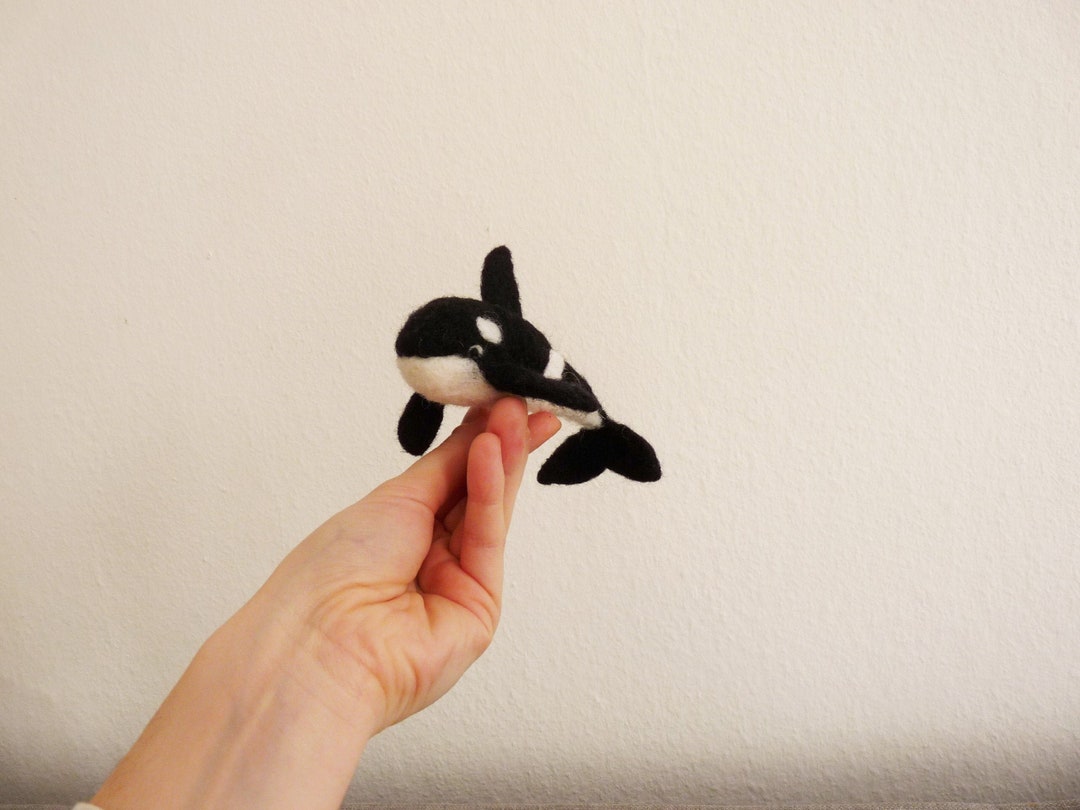 Needle Felted Orca Art Figure Felt Art Killer Whale Felt Etsy