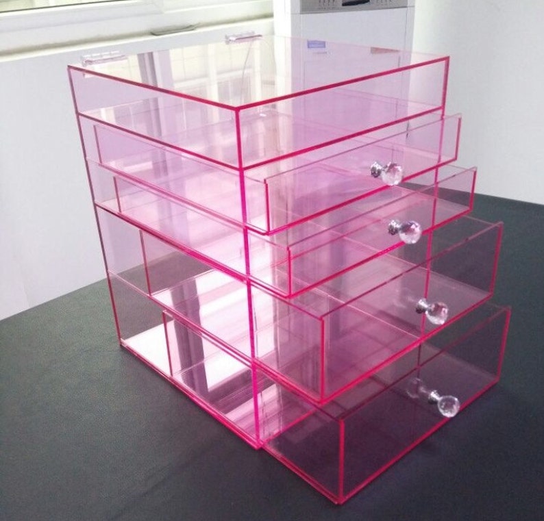 Limited Custom Premium Large Pink Acrylic Makeup Organizer Etsy