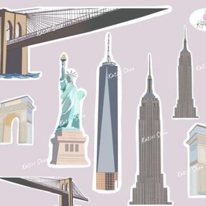 Folha de adesivos NYC - Perfeita para Bullet Journal/Scrapbook/Planners!
