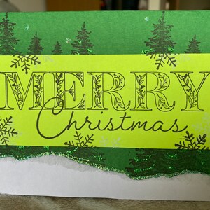 Joyeux arbres de Noël Flocons de neige Carte de vœux maison