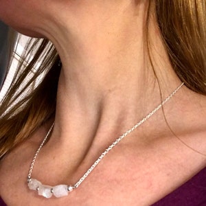 Raw Blue Moonstone                           Mineral Necklace Set. It’s the perfect simple necklace and earring set.