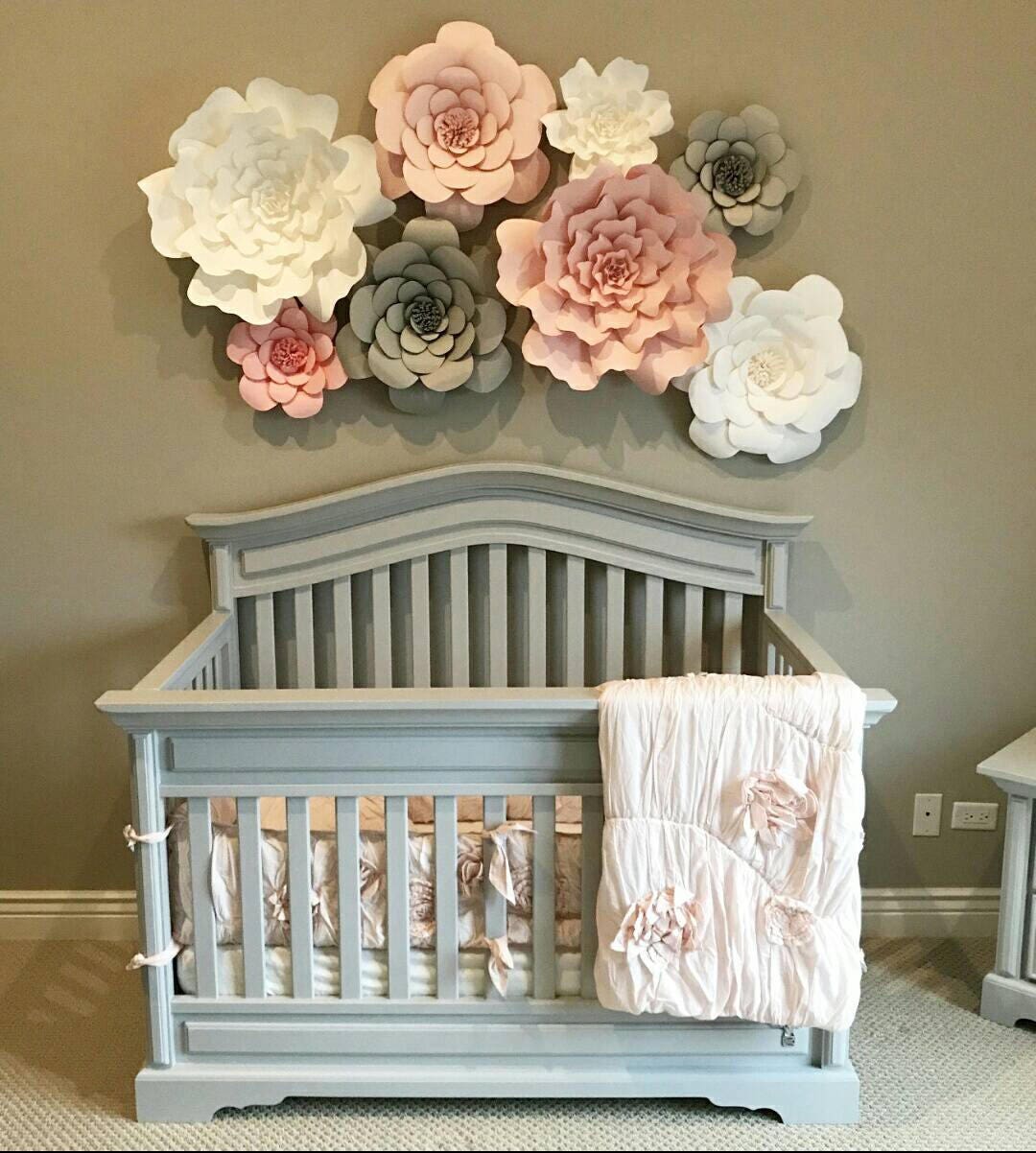 Download Giant 3d Paper Flower Set Large Paper Flowers Nursery Decor Etsy