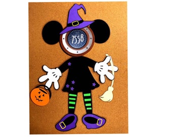 Disney Cruise Door Magnet Minnie Mouse Witch Halloween magnet FREE name personalization