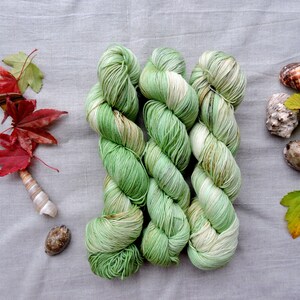 Greenish 4ply- Hand Dyed Yarn -  100% merino wool