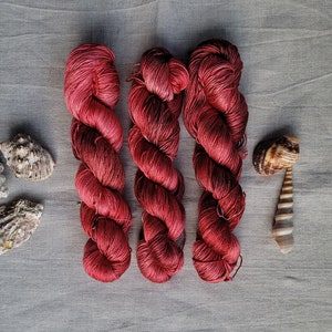 Almost Red- 4ply- Hand Dyed Yarn - 100% mulberry silk
