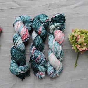 Grass and Strawberries DK- Hand Dyed Yarn -  100% merino wool