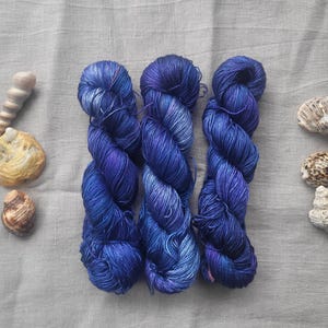 Royal blue 4ply- Hand Dyed Yarn - 100% mulberry silk