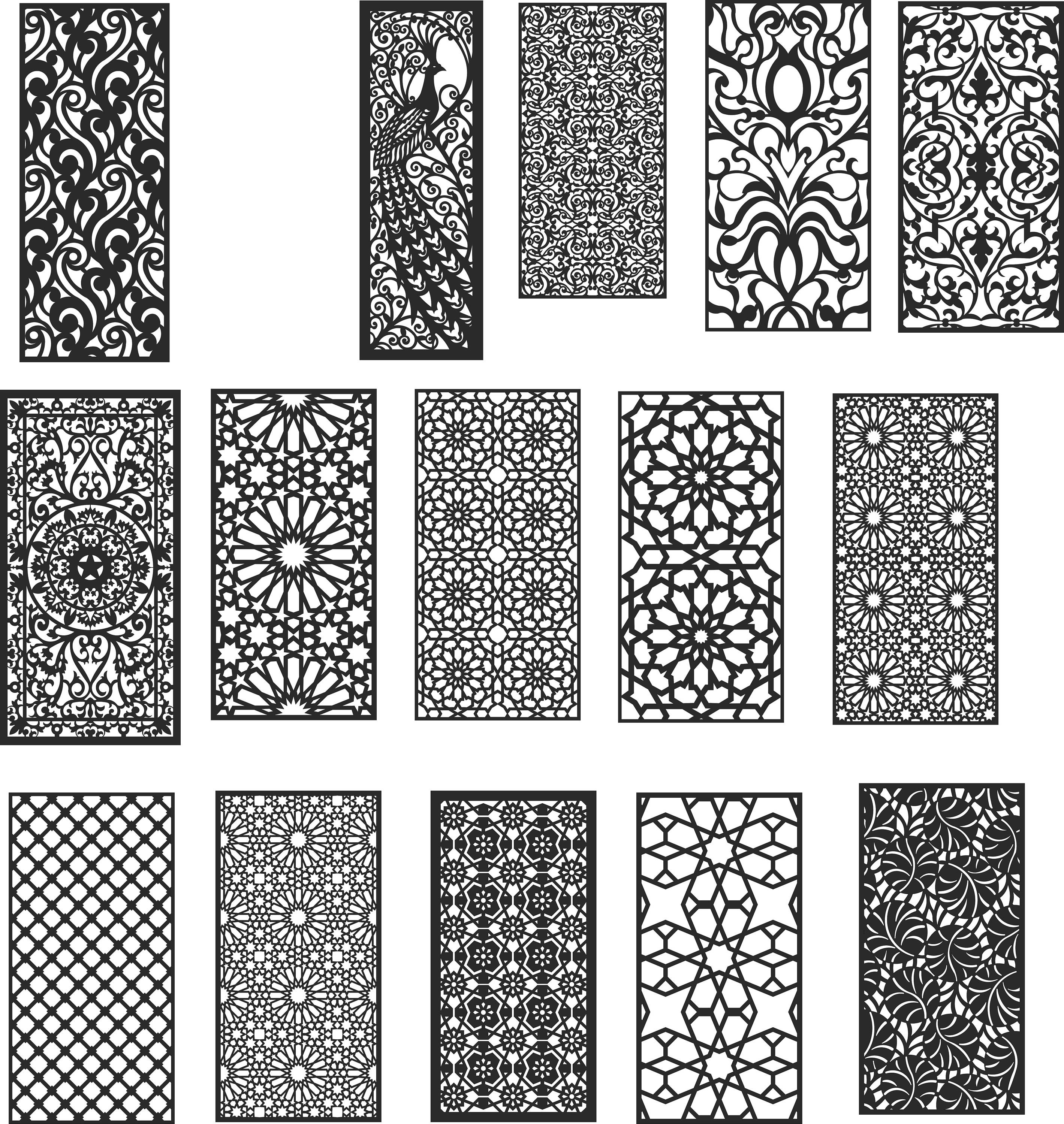 DXF CDR File For CNC Plasma Laser Cut 16 Doors all design | Etsy