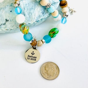 Woman's Beachy Boho Charm Bracelet, Birthday Gift, Shell Ocean Charm Bracelet Beaded Woman's Beach Themed Birthday Gift Idea Girls trip gift Bild 6