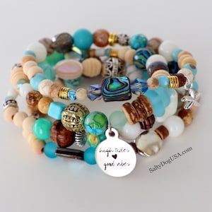Beachy Boho Bracelet Blues Beach Lover Gift Boho Birthday Gift Idea, Free Shipping!  Free Gift Box and Bow! Ships Same Day.