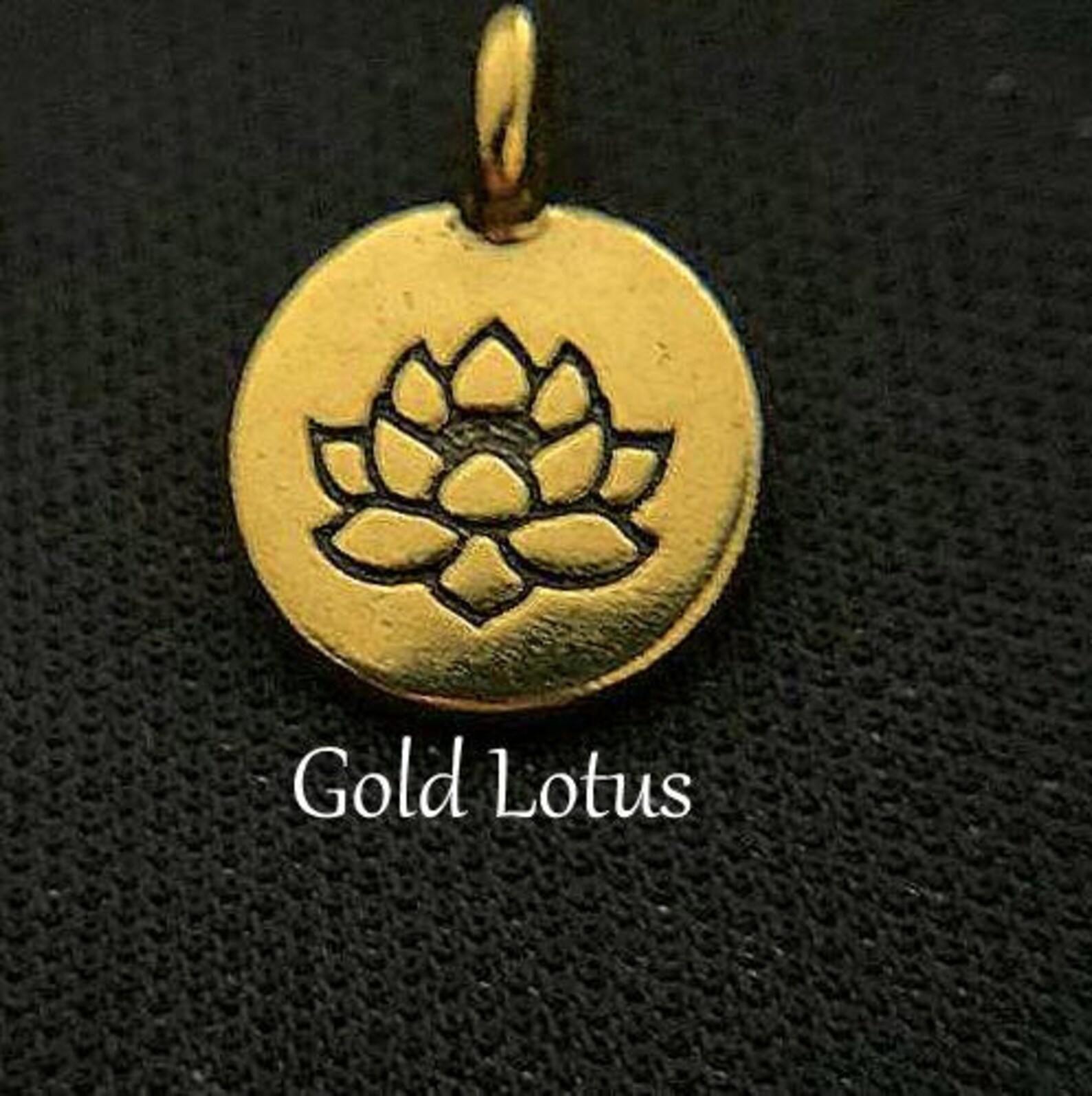 Womans Gold Lotus Flower Beaded Charm Bracelet Beautiful Etsy