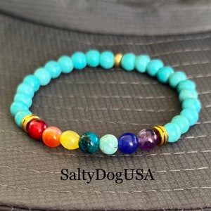 CHAKRA HEALING BRACELET, 7 Seven Gemstone Chakras