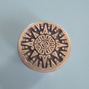 Mayan Sun Pin - Kinich Ahau Design - Mayan Culture Jewelry