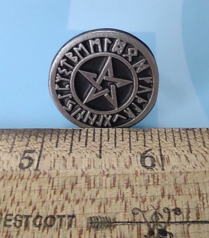 Rune Pentagram Pin Viking Wiccan Pentagram Encircled by - Etsy