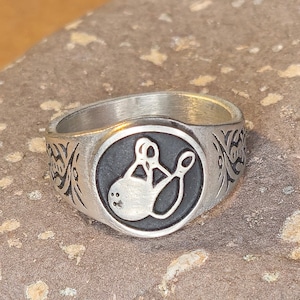 Bowling Ring - Pins with Ball - Game - Sport - Competition Jewelry RM181