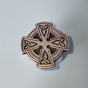 Round Celtic Solar Cross Pin - Beautiful Religious Jewelry - Knotwork