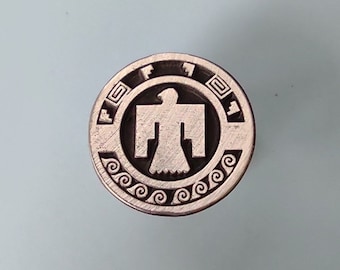 Southwest Thunderbird Circular Pin - Native Bird Jewelry-Southwest Thunderbird Pin - Eagle SW