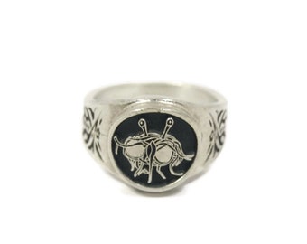 Detailed Flying Spaghetti Monster Ring - Pastafarian Atheism Religious Non Believe FSM