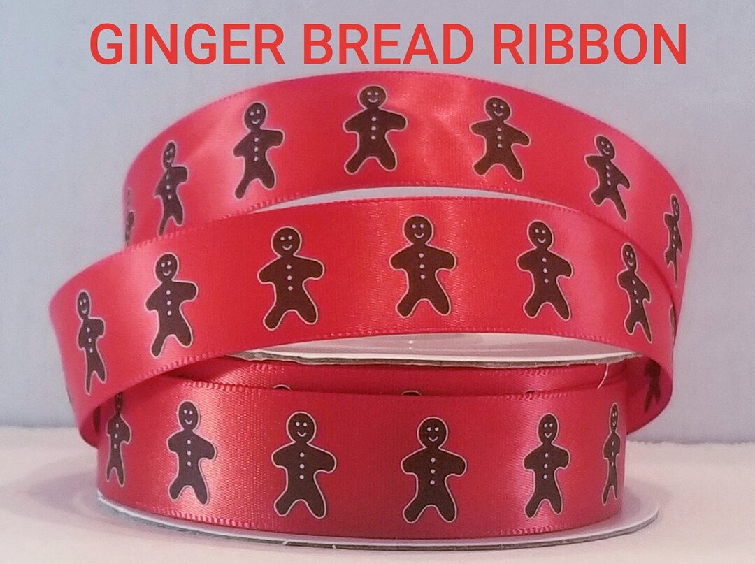 Gingerbread Man Ribbon, Gingerbread Man Christmas Ribbon - Etsy