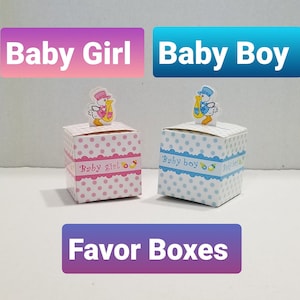 Baby Girl, Baby Boy Party Favor Boxes