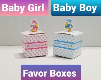 Baby Girl, Baby Boy Party Favor Boxes