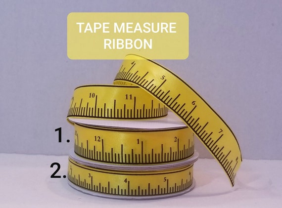 Tape Measure Ribbon, Ruler Print Ribbon, Measuring Tape Yellow Ribbon, Measuring Tape Ribbon, Ruler Ribbon