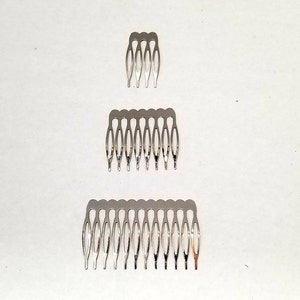 Metal Combs Silver with teeth Millinery Metal Comb for DIY Fascinators Wedding Veils, Headbands Hair Acessories