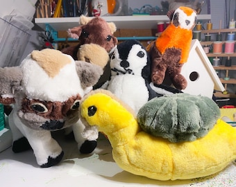 The Whole Bunch! (5 Custom Hybrid Animal Soft Plushes)