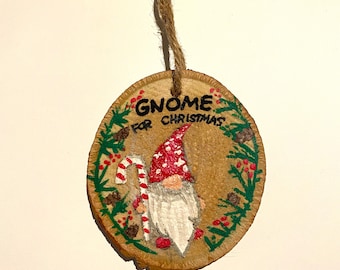 Gnome Christmas Ornament hand-painted, custom