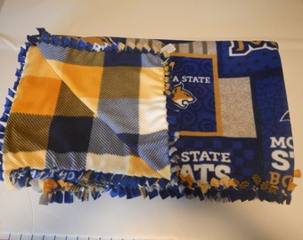 Montana State University -- Handmade Fleece Blanket | Montana State | Bobcats | Fleece Blanket | Blue & Gold | Go Bobcats |