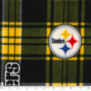 Pittsburgh Steelers Plaid -- Hand-Made Fleece Blanket | Steelers | Plaid | Fleece Blanket | Black | NFL | Brand New