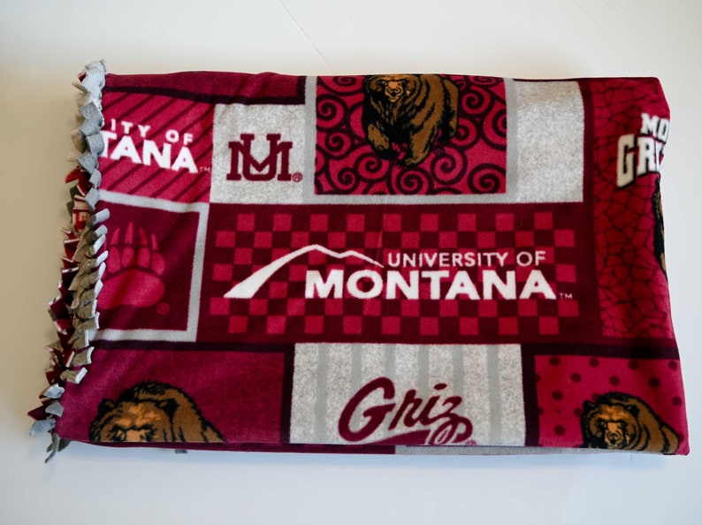 Planks and Paint University of Montana Grizzlies Fleece Blanket