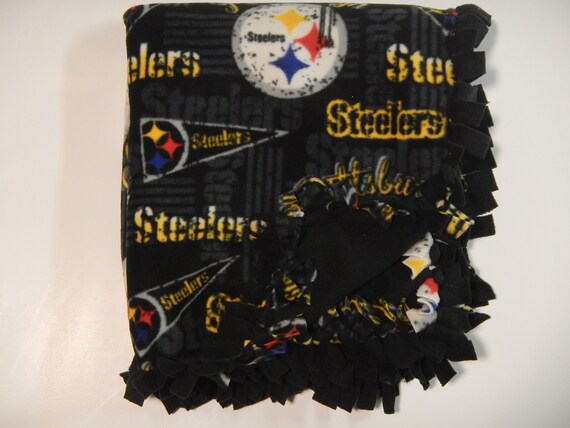 Retro Pittsburgh Steelers Hand Made Fleece Blanket Etsy
