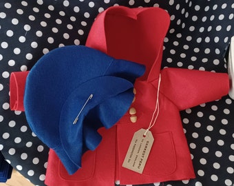 Replacement Coat, Hat and tag for smaller 14 inch Gabrielle Paddington Bear.