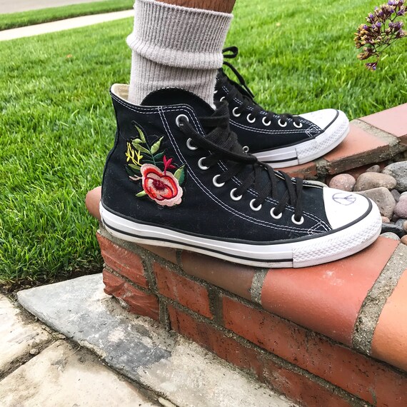 custom chuck taylor all star floral embroidery high top