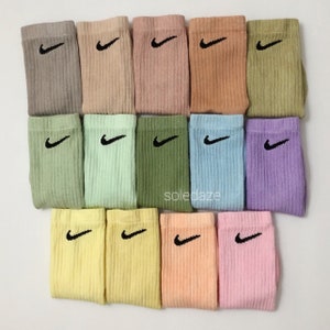 Socks Custom Hand Dyed Crew Socks Pastel Nike Dyed Etsy