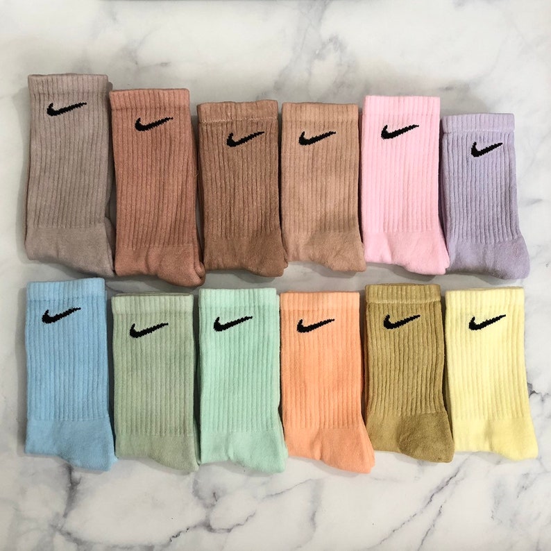 Nike Socks Pastel Socks Custom Dyed | Etsy