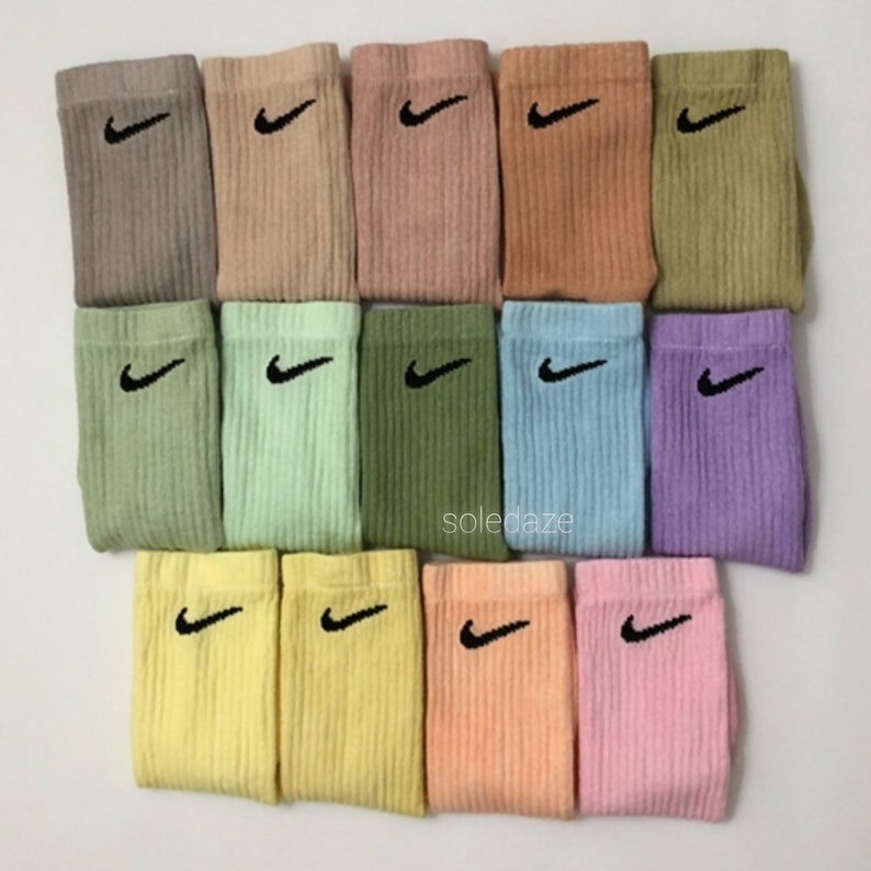 Nike Socks Custom Dyed Socks Nike Pastel Etsy