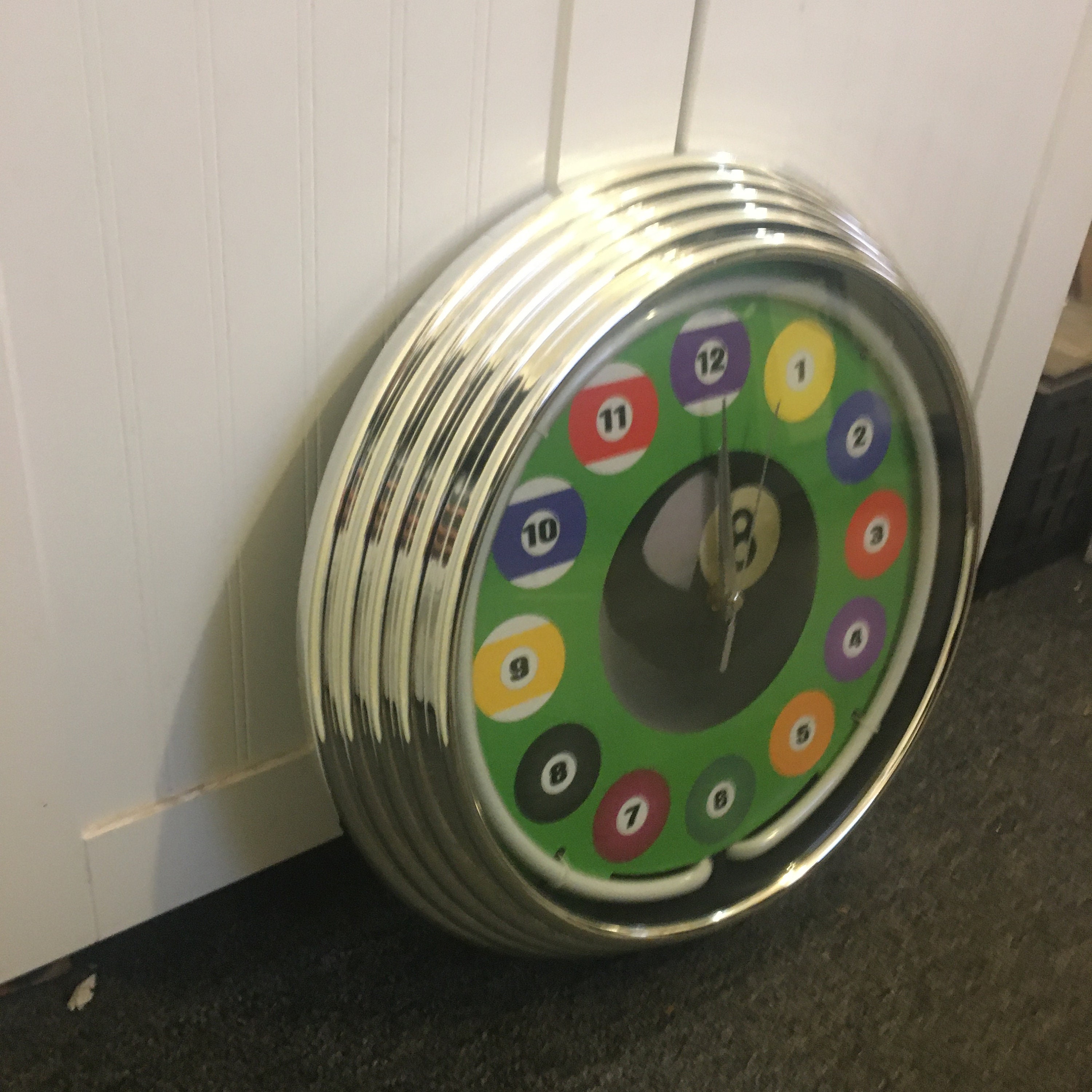 Neon Clock 15 x 15 NEW / Pool Balls / Pool Clocks Etsy
