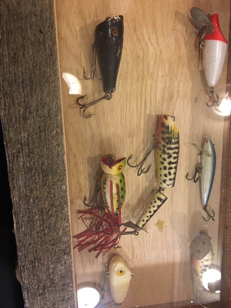 Hand crafted fishing lure shadow box Etsy