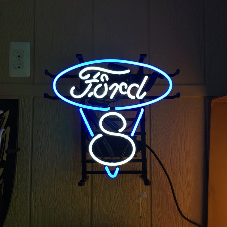 Neon Signs / Ford V8 Neon Sign / gifts for him / Ford Auto / Etsy