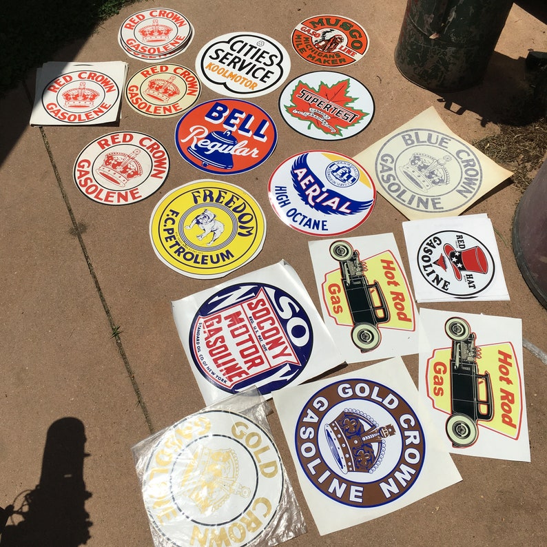 Gas Pump Decals / Gas Pump Stickers / Lot of Gas Pump Decals / Etsy