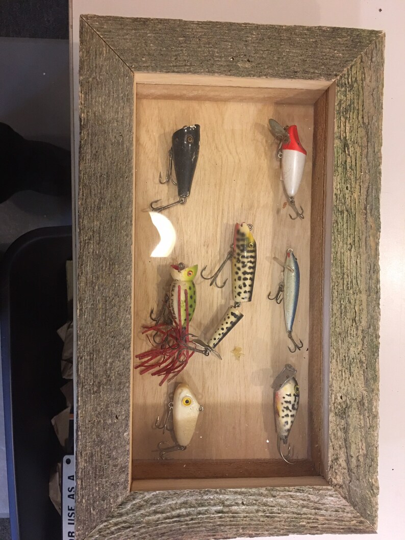 Hand crafted fishing lure shadow box Etsy