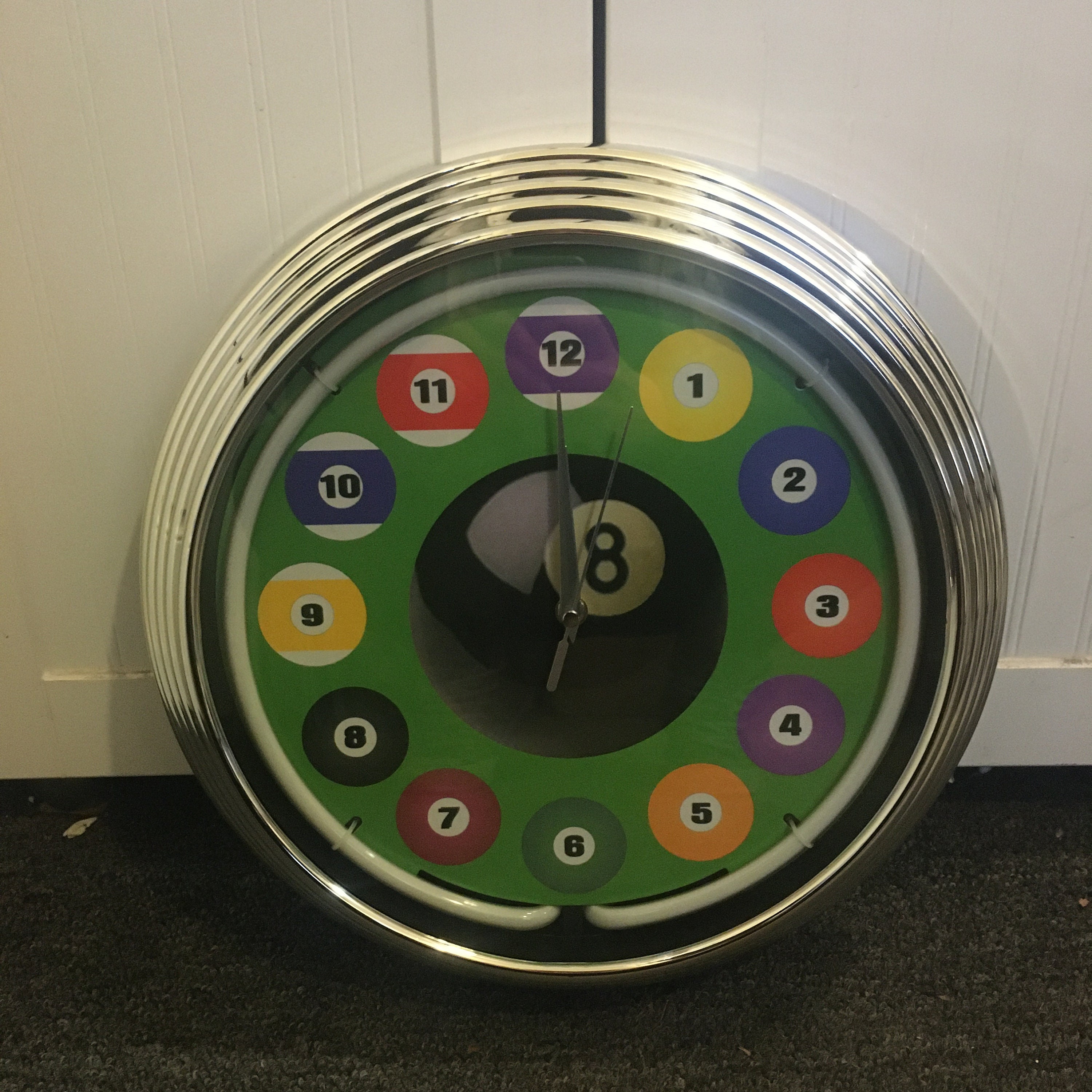 Neon Clock 15 x 15 NEW / Pool Balls / Pool Clocks Etsy