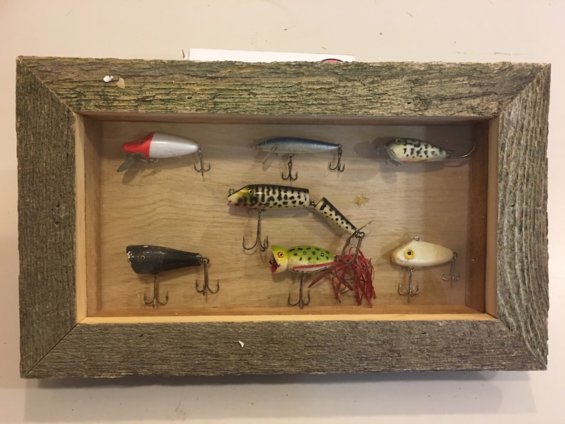 Hand crafted fishing lure shadow box Etsy