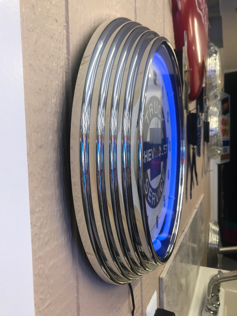 Neon Clock / Car Guy / Chevrolet Truck Service Neon Clock Etsy