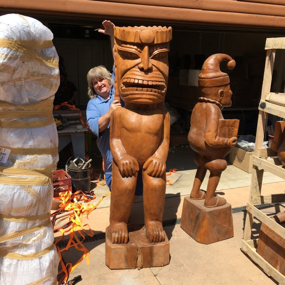 Tiki Statue / Tiki Statues / Wooden Statues / Unique Etsy