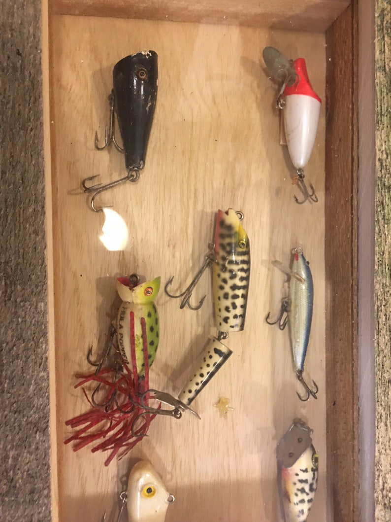 Hand crafted fishing lure shadow box Etsy