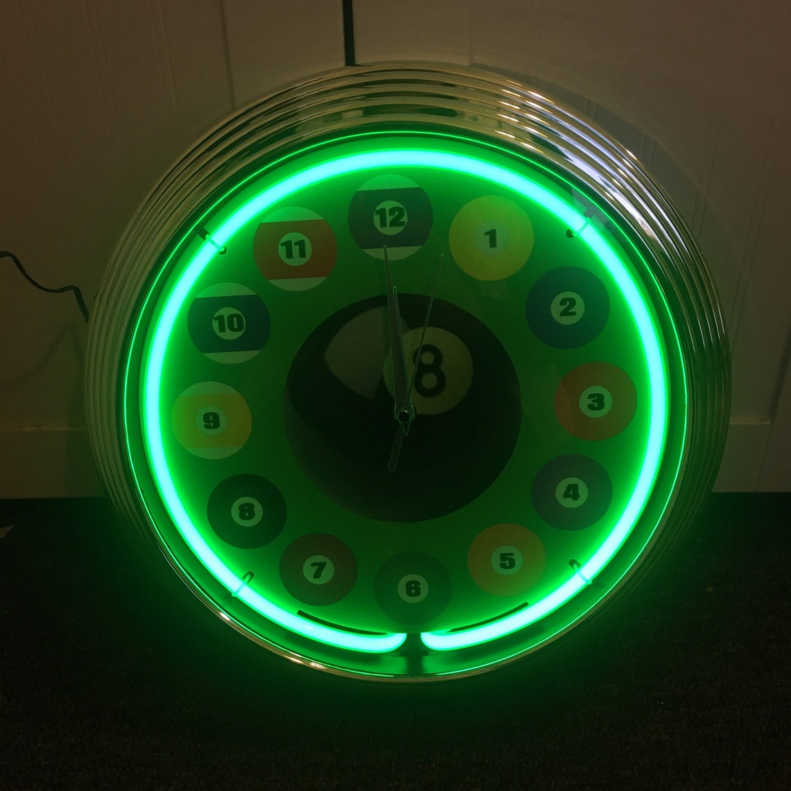 Neon Clock 15 x 15 NEW / Pool Balls / Pool Clocks Etsy