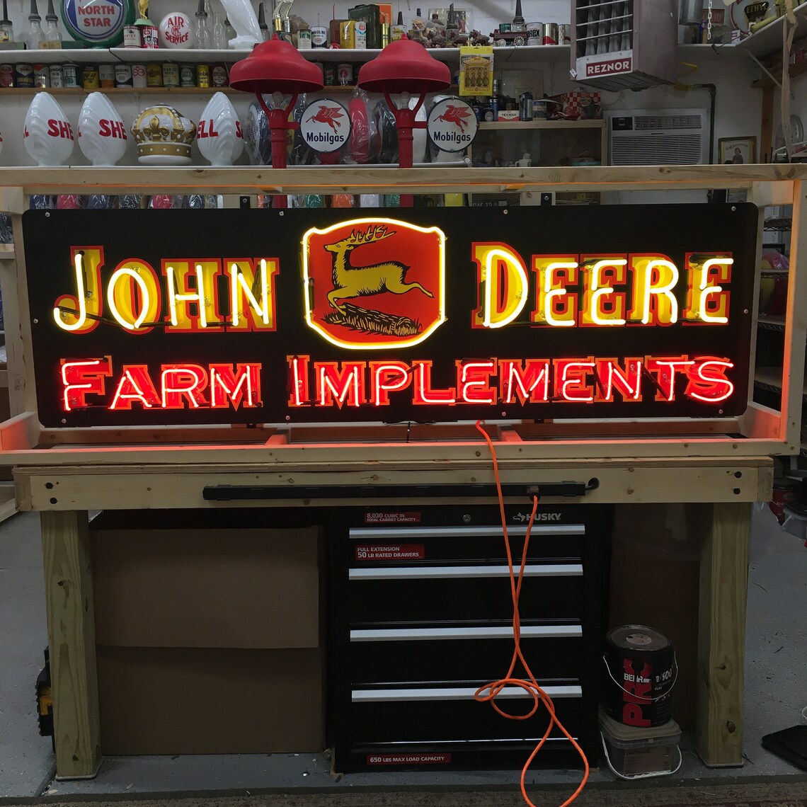 John Deere Neon Signs / Farm Signs / Farm Implements Sign / Etsy